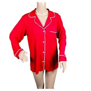 Eberjey Gisele Pajama Top Women's Small Red Tencel‎ Modal Sleepwear Lounge Wear